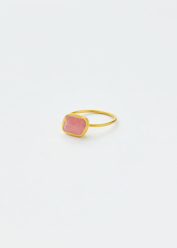 18kt Gold Birds Lament Rhodochrosite Cup Ring