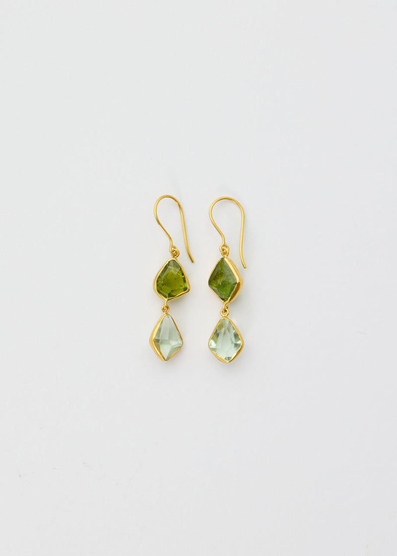 18kt Gold Birds Lament Double Drop Colette Set Earrings