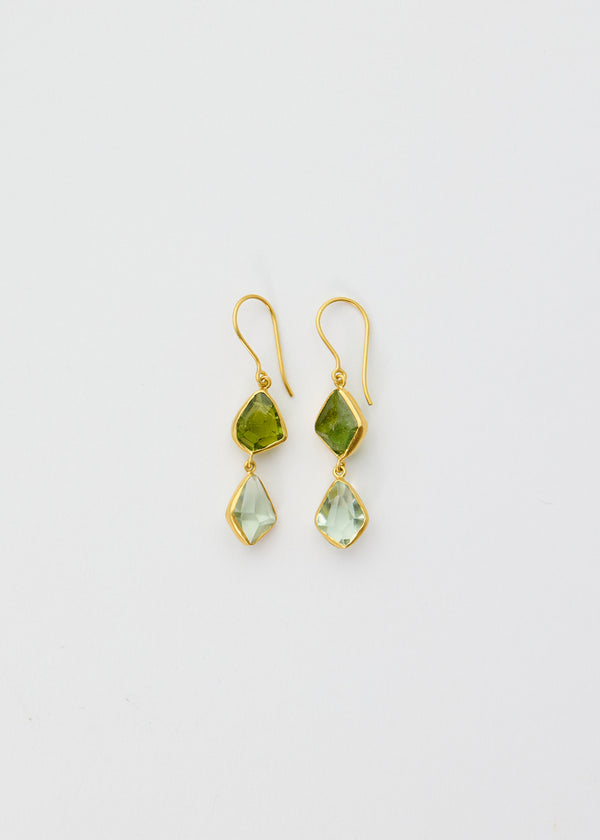 18kt Gold Birds Lament Double Drop Colette Set Earrings