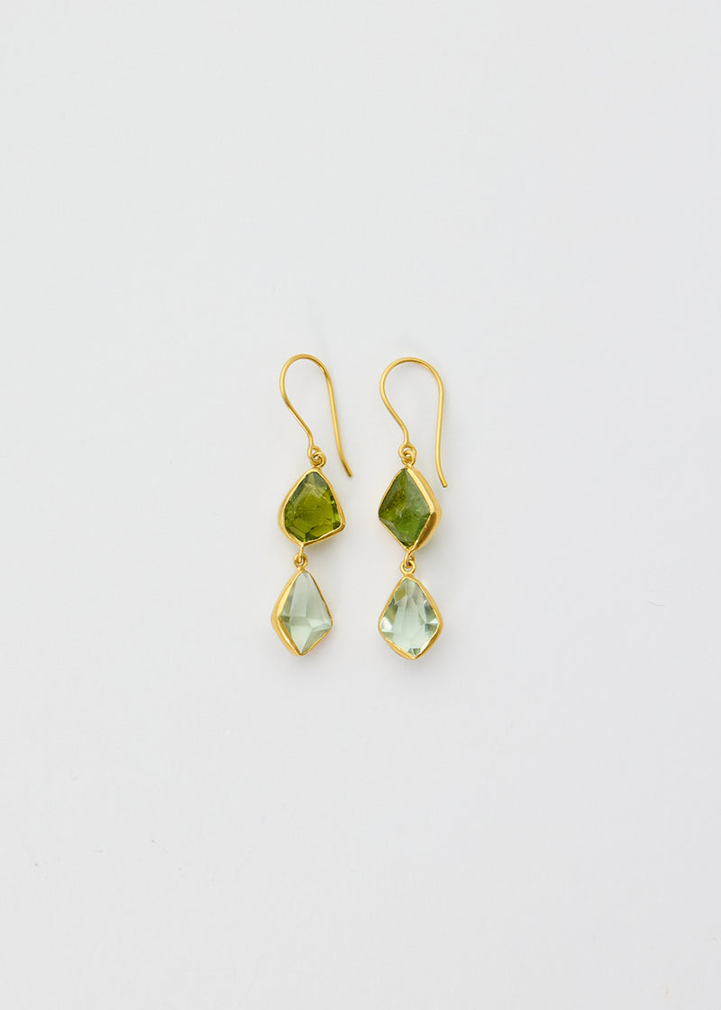 18kt Gold Birds Lament Double Drop Colette Set Earrings