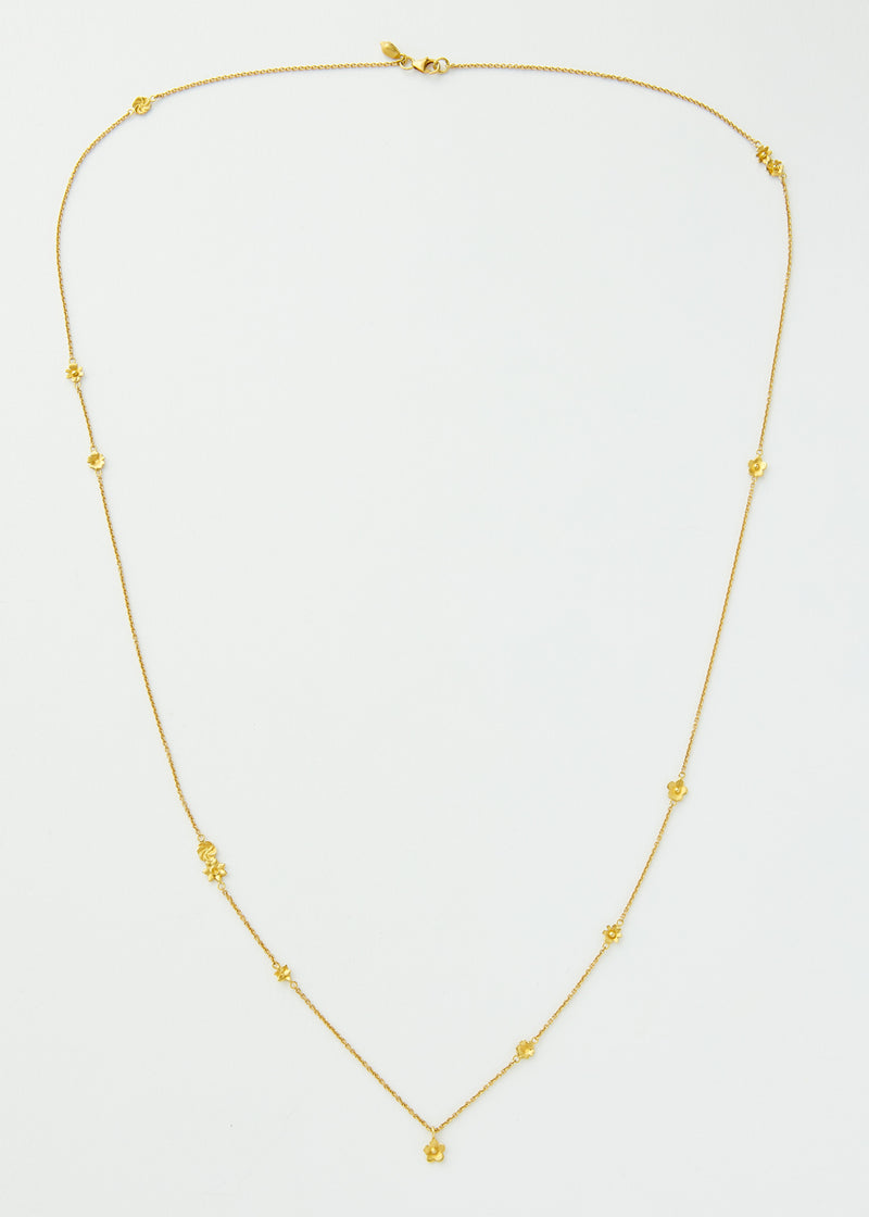 18kt Gold Flower Chain Necklace