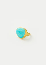 18kt Gold Turquoise Greek Ring