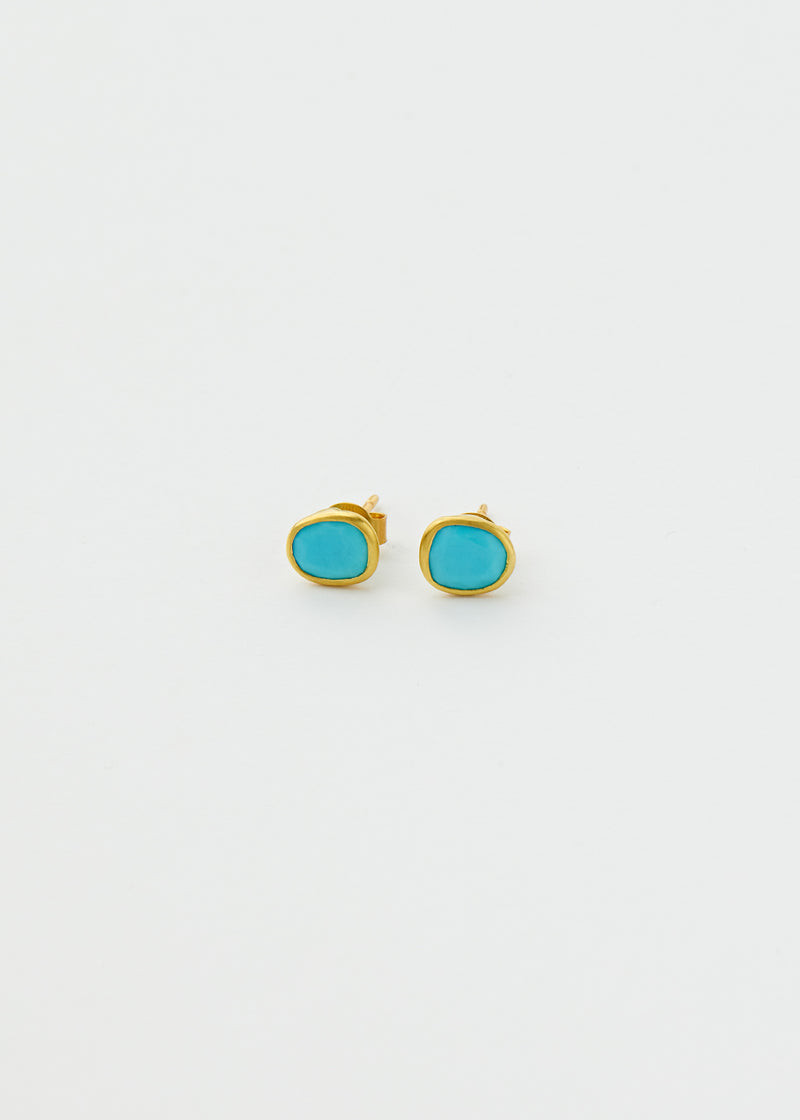 18kt Gold Turquoise Classic Studs