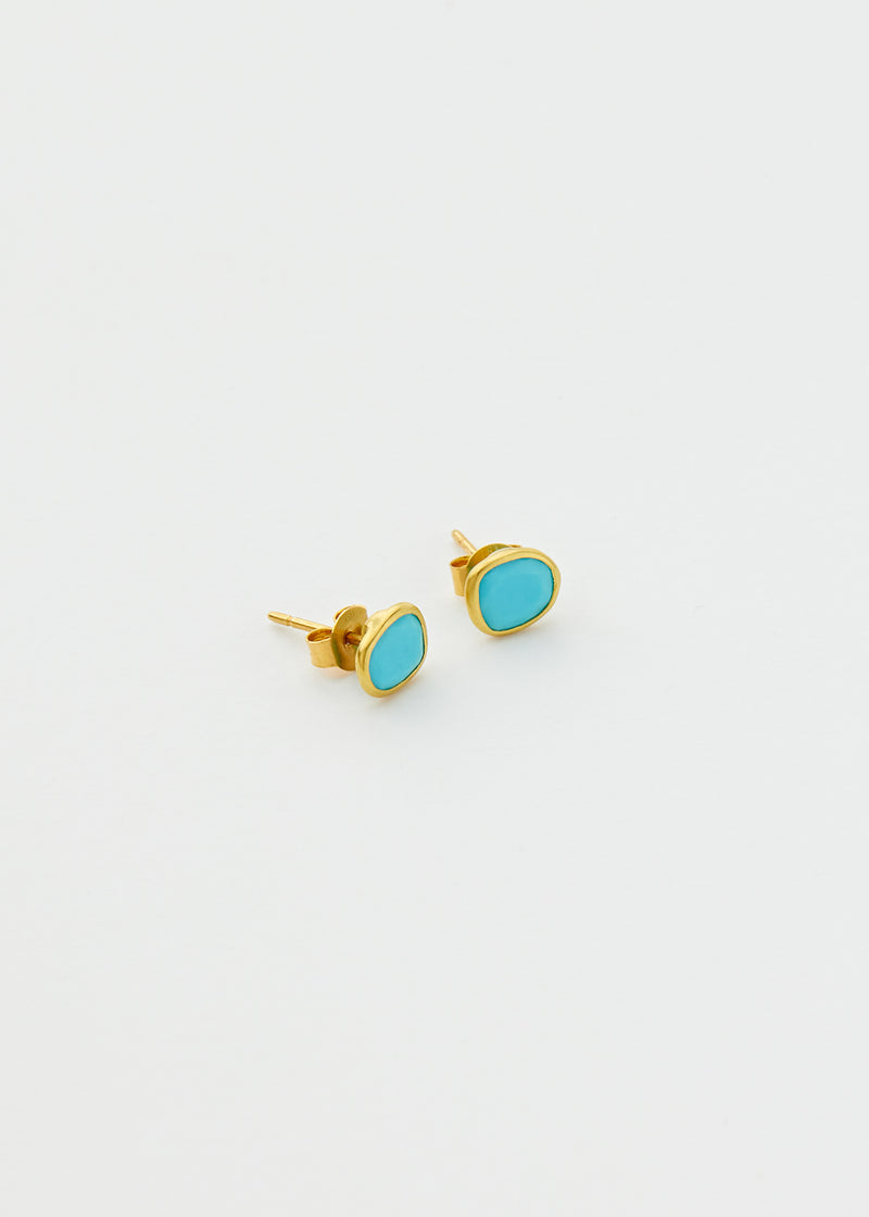 18kt Gold Turquoise Classic Studs