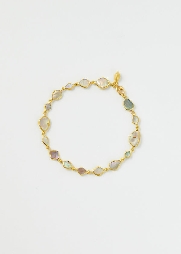 18kt Gold Venus Abalone Shell Full Stone Bracelet