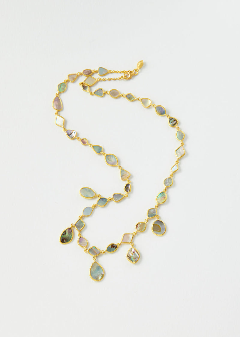 18kt Gold Venus Full Stone Abalone Shell Necklace