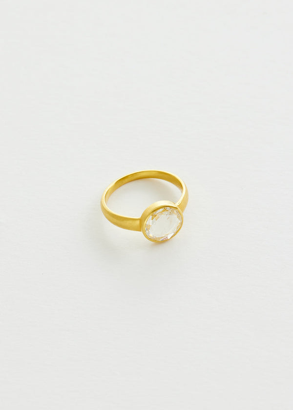 18kt Gold Rose Cut Diamond Greek Ring