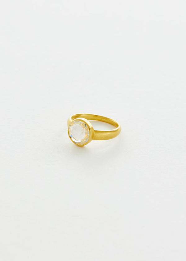 18kt Gold Rose Cut Diamond Greek Ring