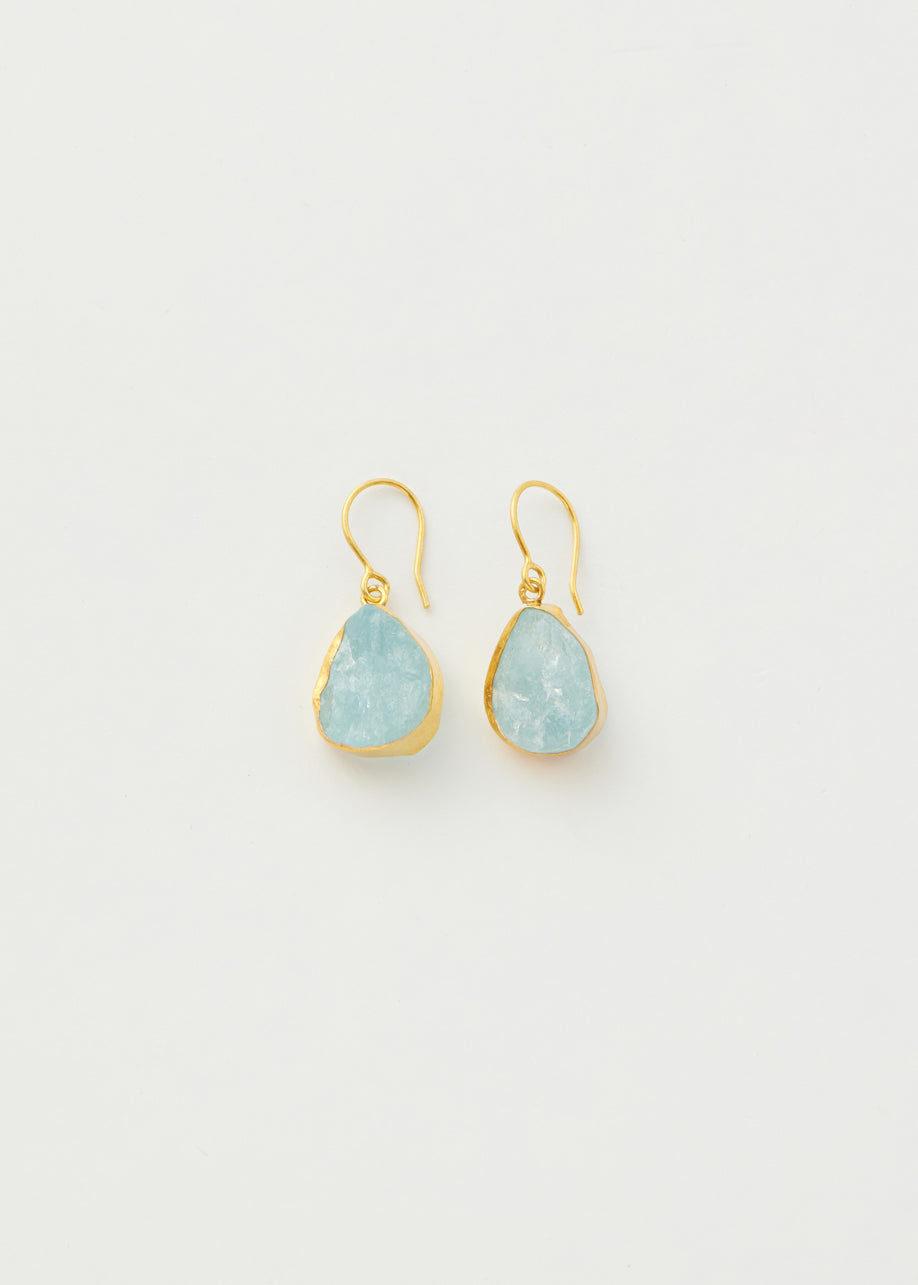 18kt Vermeil PSTM Afghanistan Aquamarine Masoma Earrings