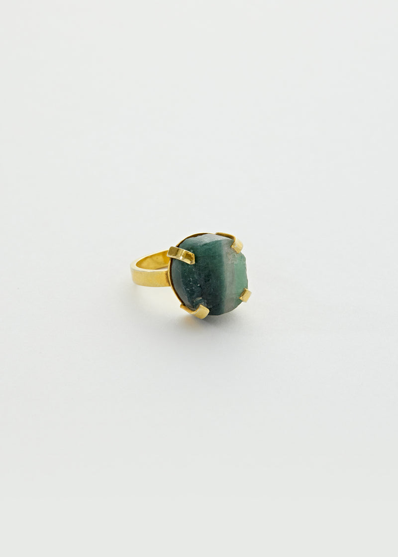 18kt Gold Vermeil PSTM Afghanistan Green Tourmaline Taranum Ring