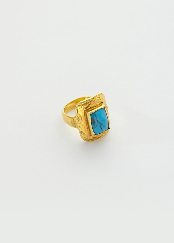 18kt Gold Vermeil PSTM Afghanistan Hedia Turquoise Ring
