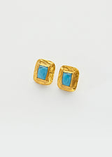 18kt Gold Vermeil PSTM Afghanistan Hedia Turquoise Stud Earrings