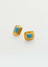 18kt Gold Vermeil PSTM Afghanistan Hedia Turquoise Stud Earrings