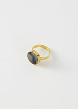 18kt Gold Vermeil PSTM Afghanistan Kandahar Agate Ring