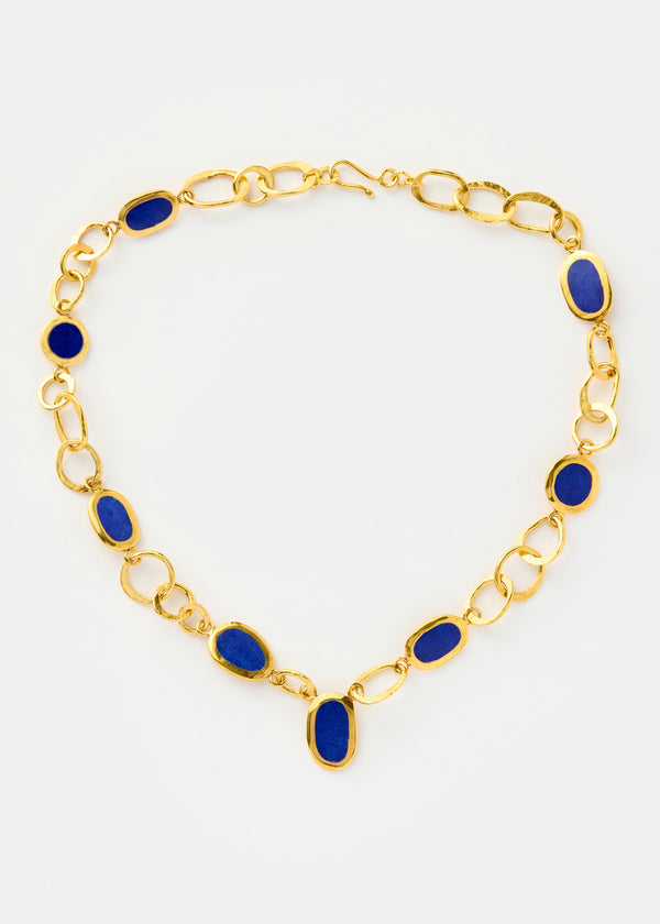 18kt Gold Vermeil PSTM Afghanistan Samar Anara Lapis Necklace