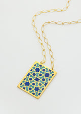 18kt Gold Vermeil PSTM Afghanistan Lapis & Turquoise Aryana Inlay on Chain
