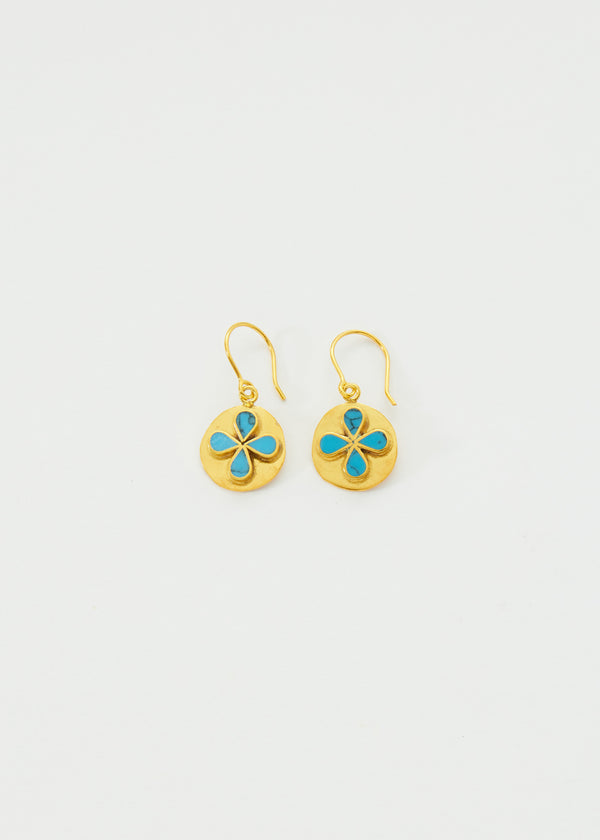 18kt Gold Vermeil PSTM Afghanistan Turquoise Malika Drop Earrings