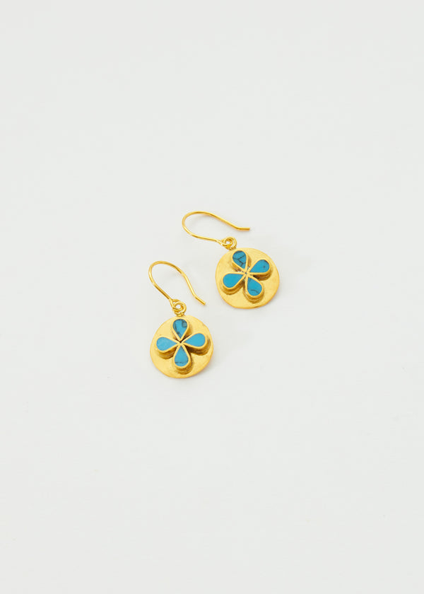 18kt Gold Vermeil PSTM Afghanistan Turquoise Malika Drop Earrings