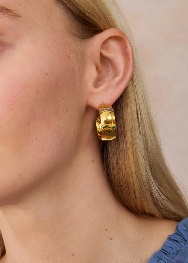18kt Gold Vermeil PSTM Afghanistan Marham Hoops