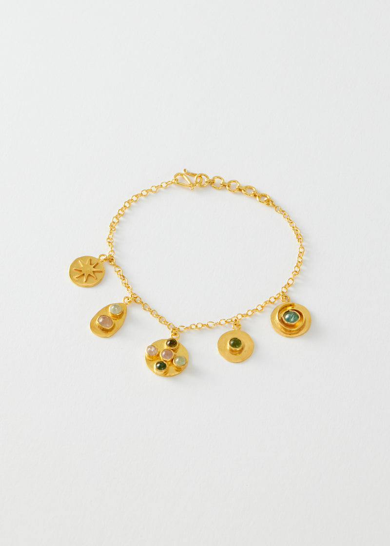 18kt Gold Vermeil PSTM Afghanistan Mixed Stones Haseba Bracelet