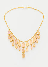 18kt Gold Vermeil PSTM Afghanistan Pink Glass Fringe Necklace