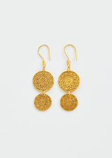 18kt Gold Vermeil PSTM Afghanistan Tarzi Double Drop Earrings