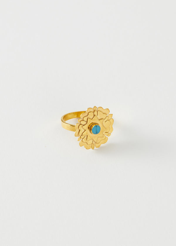 18kt Gold Vermeil PSTM Afghanistan Turquoise Neda Ring