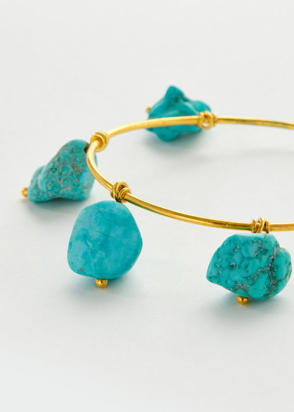 18kt Gold Vermeil PSTM Afghanistan Turquoise Zarmina Bracelet