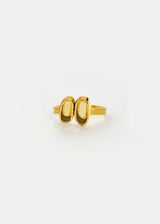 18kt Gold Vermeil PSTM Afghanistan Pink Glass Double Ring
