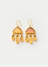 18kt Gold Vermeil PSTM Afghanistan Pink Glass Jellyfish Earrings