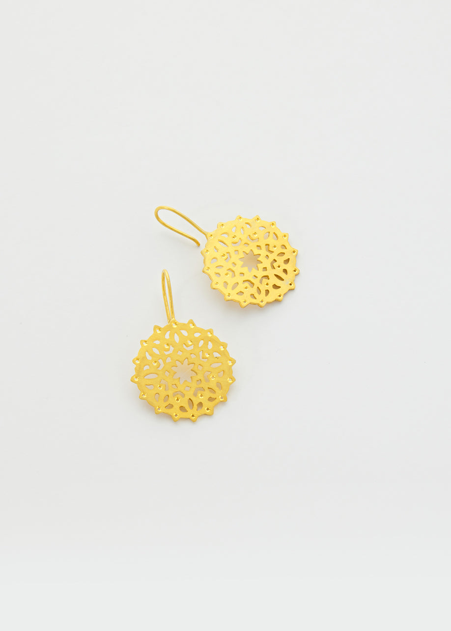 18kt Vermeil PSTM Jordan Sahlan Round Single Drop Hook Earrings