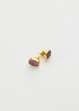 18kt Gold Vermeil PSTM Afghanistan Rough Amethyst Fara Studs