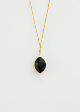 18kt Gold Carved Progeny Black Onyx Amulet on Cord