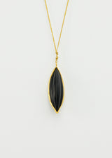 18kt Gold & Black Onyx Cultivation Lilac Seed on Cord