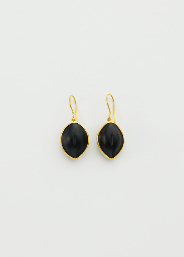 18kt Gold & Black Onyx Cultivation Single Drop Earrings