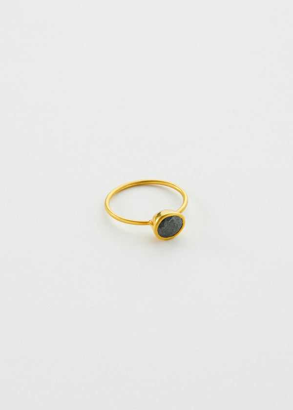 18kt Gold Galaxy Hematite Cup Ring