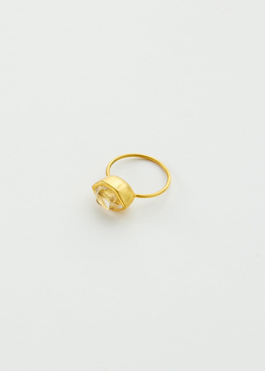 18kt Gold Herkimer Metamorphic Cup Ring – Pippa Small