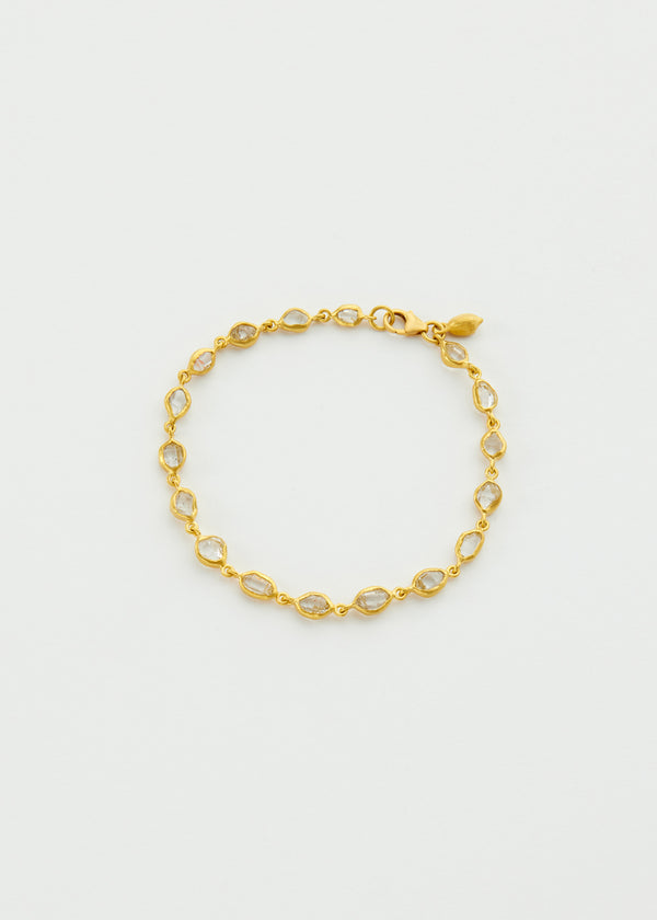 18kt Gold Herkimer Diamond Metamorphic Full Stone Bracelet