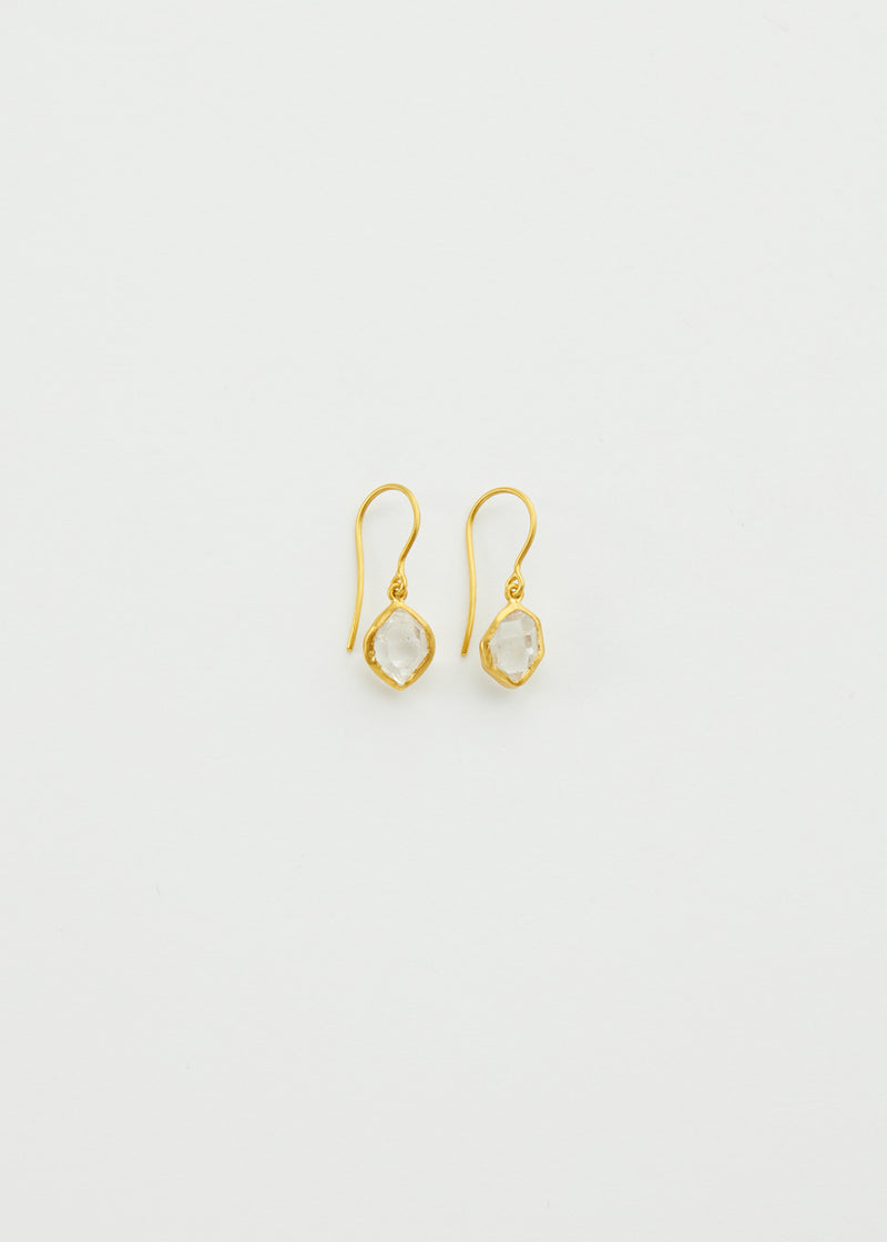 18kt Gold Herkimer Metamorphic Single Drop Earrings