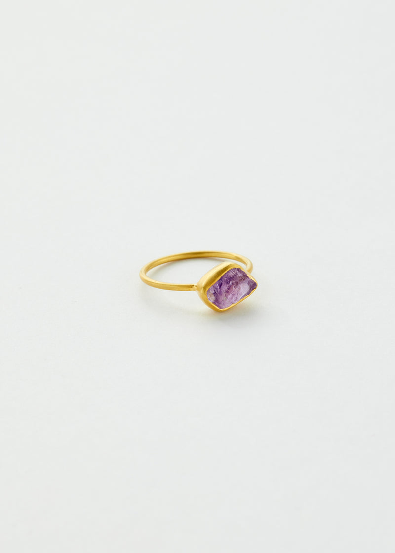 18kt Gold Rough Amethyst Metamorphic Cup Ring