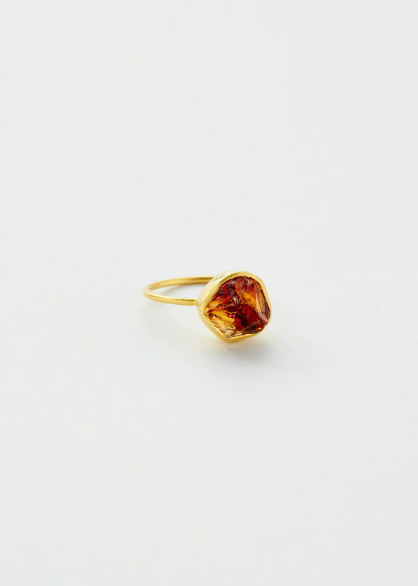 18kt Gold Rough Citrine Metamorphic Cup Ring