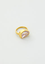 18kt Gold Rough Lavender Quartz Metamorphic Greek Ring