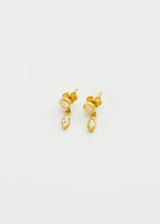 18kt Gold Helios Diamond Double Drop Stud Earrings