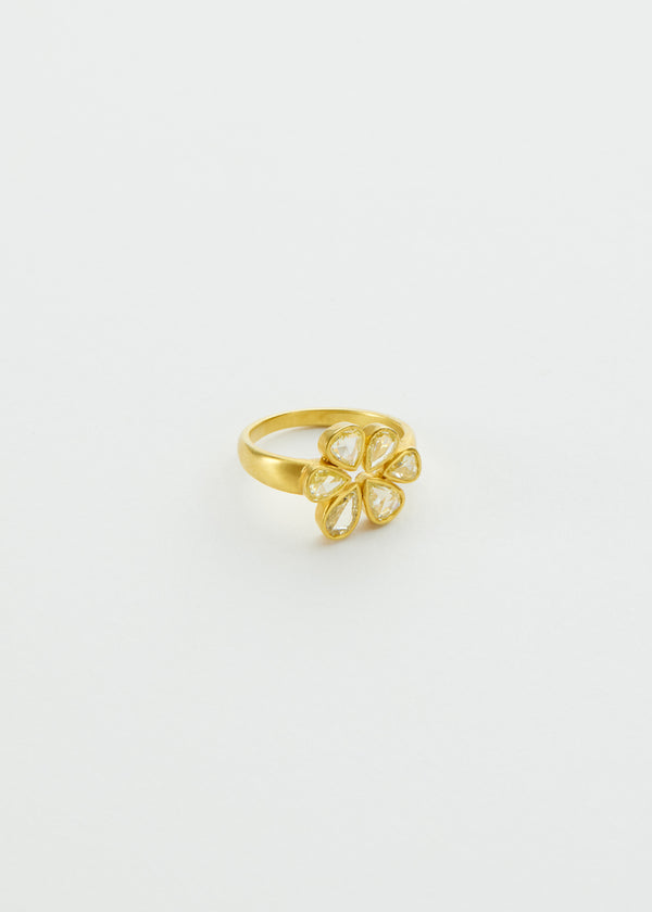 18kt Gold Helios Diamond Flower Cluster Ring