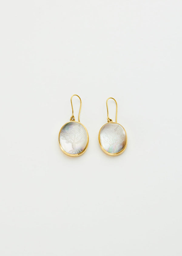 18kt Gold Artemis Mother of Pearl & Crystal Earrings