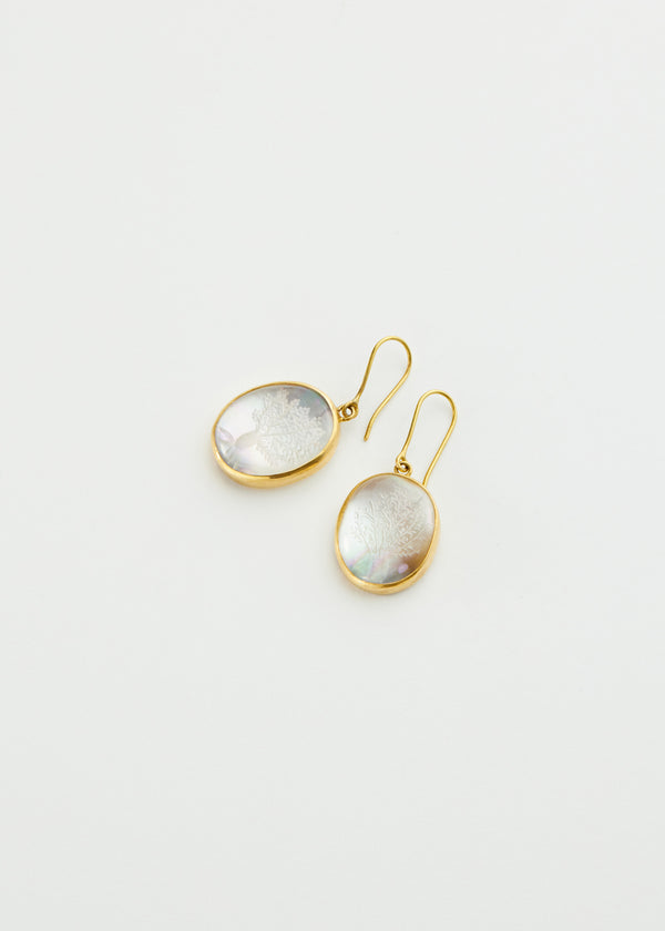 18kt Gold Artemis Mother of Pearl & Crystal Earrings
