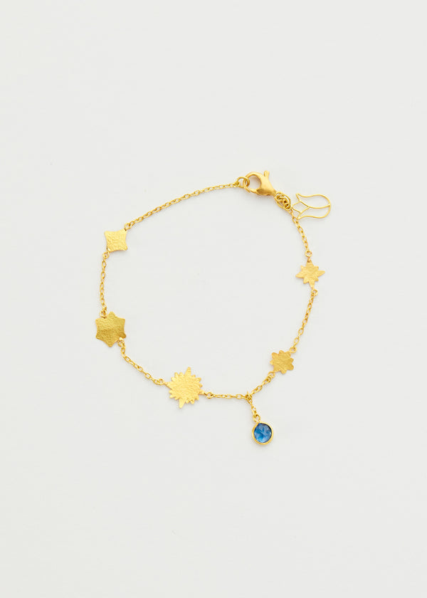 18kt Gold PSTM Myanmar Nila Five Stars & Sapphire Bracelet