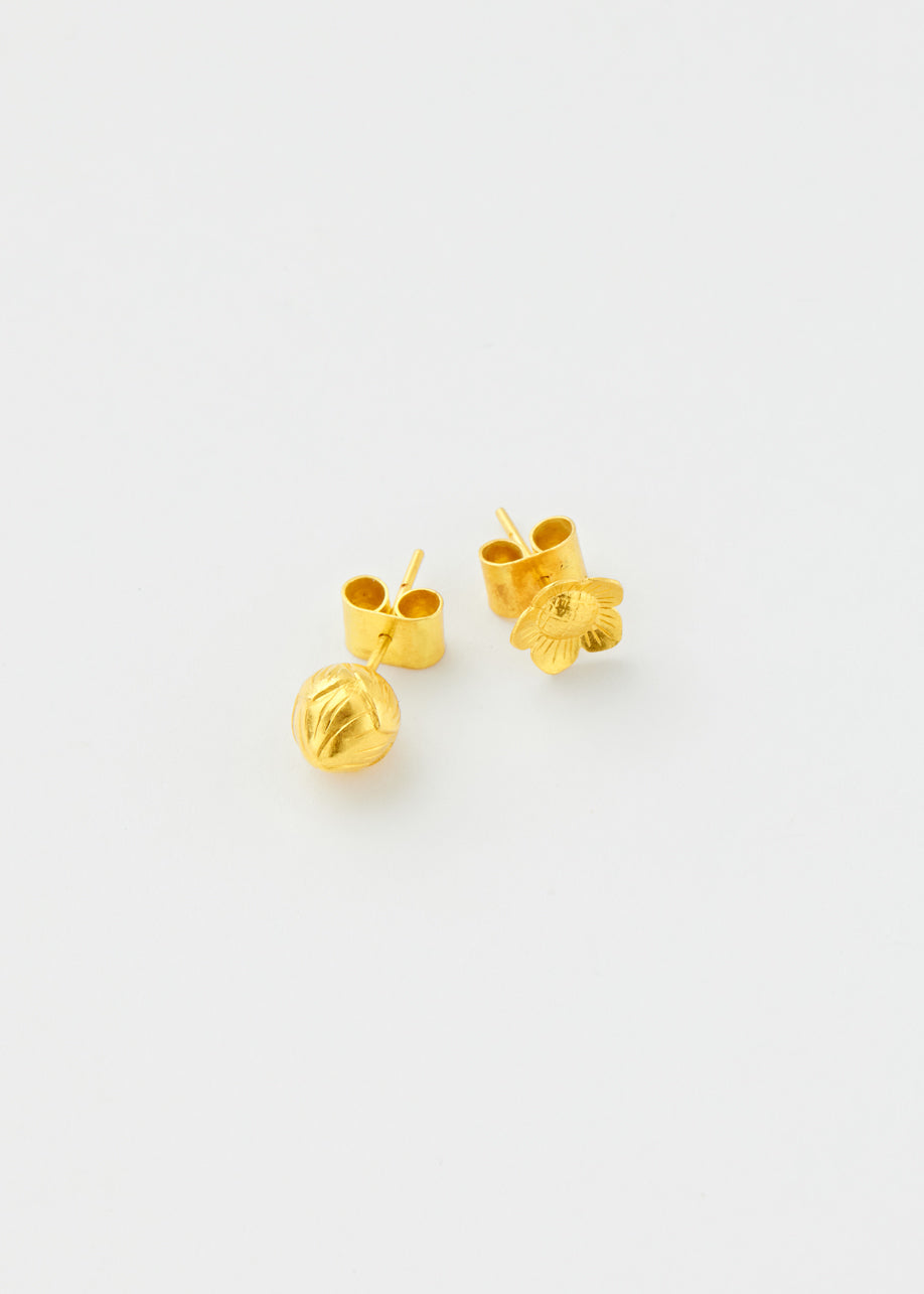 18kt PSTM Myanmar Nyunt Flower Bud Studs