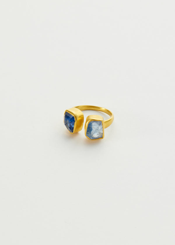 18kt Gold Nila Sapphire Two Stone Ring
