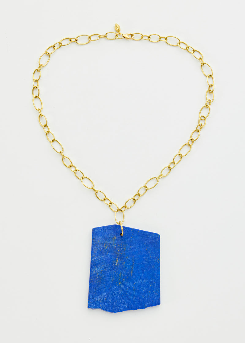 18kt Gold Nila Lapis on Chain Necklace